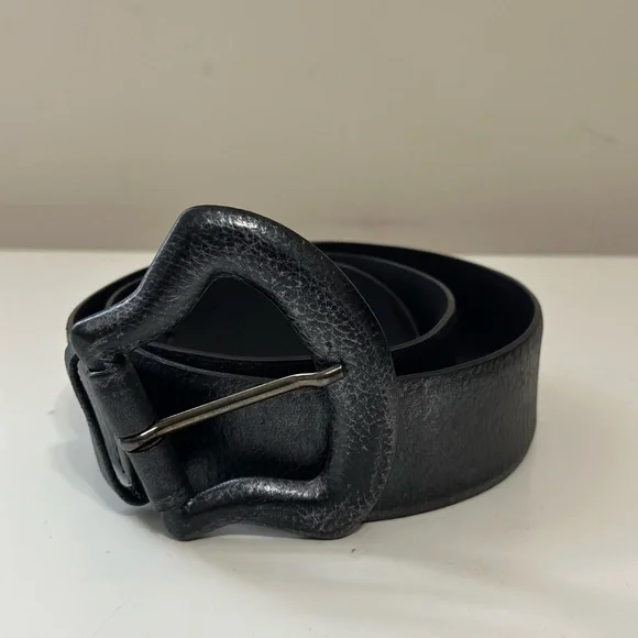 Orciani Black Leather Belt Women display picture 2